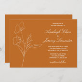 Geschreven bij Floral Boho Fall Wedding Kaart (Voorkant / Achterkant)