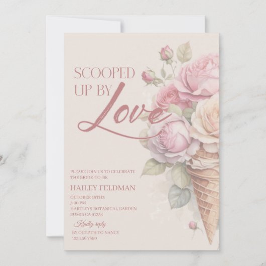 Geschreven bij Love Bridal Shower Invitation, Blus Kaart (Voorkant)