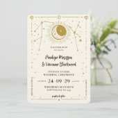 Geschreven bij Stars Lesbian Wedding Invitation Kaart (Staand voorkant)