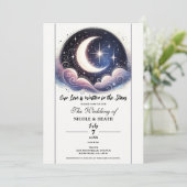 Geschreven bij Stars Waterverf Moon Wedding Kaart (Staand voorkant)