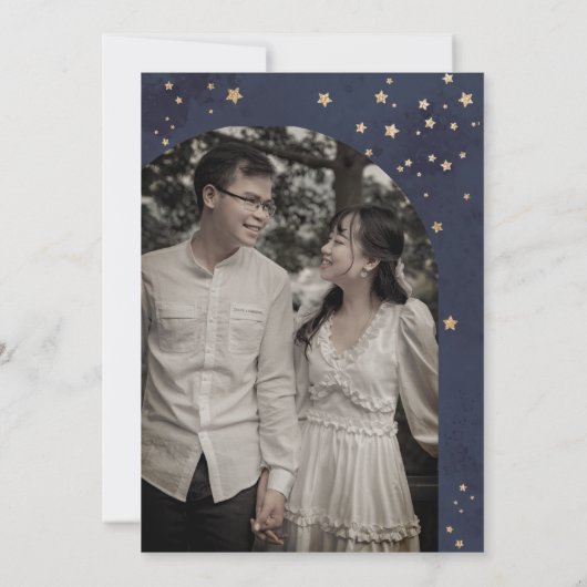 Geschreven bij The Stars Celestial Moody Wedding Kaart (Achterkant)