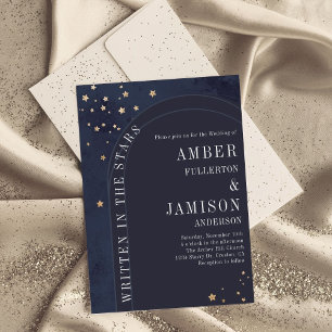 Geschreven bij The Stars Celestial Moody Wedding Kaart