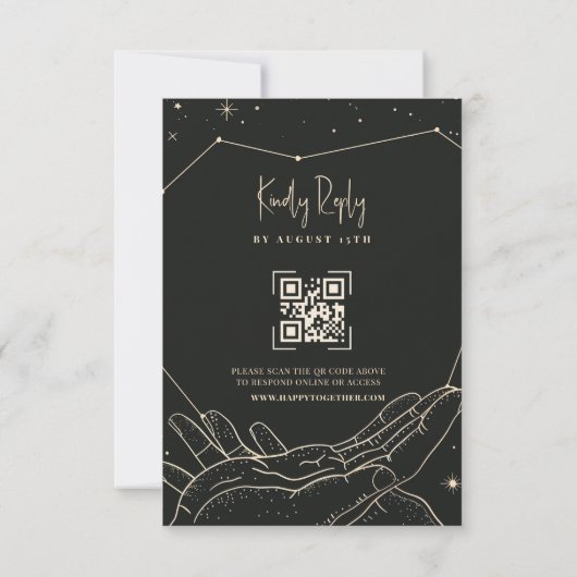 Geschreven bij The Stars Wedding RSVP (Achterkant)