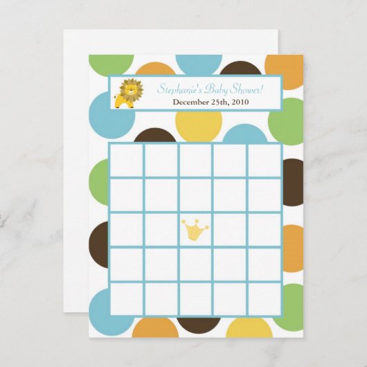 Geschreven Bingo Kaart Oerwoud King Lion Safari Zo (Voorkant / Achterkant)