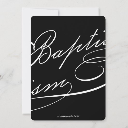 Geschreven doopsel Rozenkrans Kruis Meisje Roze Fo Kaart (Achterkant)