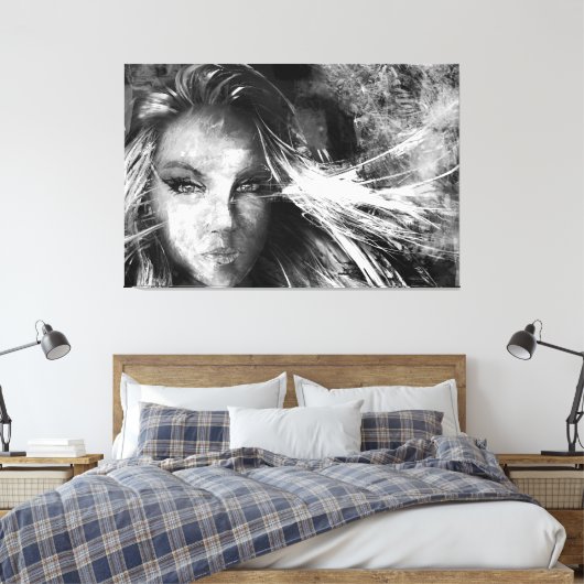 Geschreven door de wind canvas afdruk (Insitu (Slaapkamer))