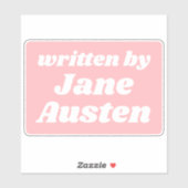 Geschreven door Jane Austen Leuke Pastel Roze Wit Sticker (Vel)