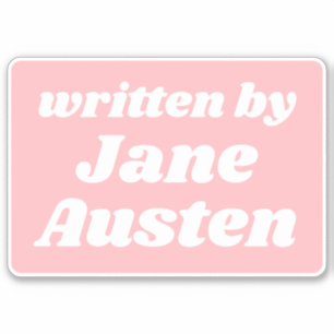 Geschreven door Jane Austen Leuke Pastel Roze Wit Sticker