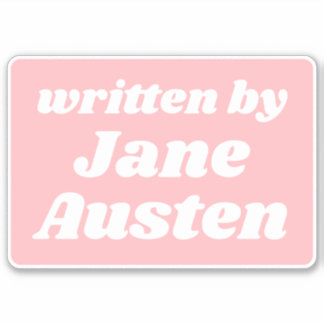 Geschreven door Jane Austen Leuke Pastel Roze Wit Sticker