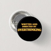Geschreven en Geregisseerd door Overthinking Ronde Button 3,2 Cm (Voorkant /achterkant)