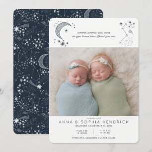Geschreven in de Stars Constellation Twins Announc Kaart