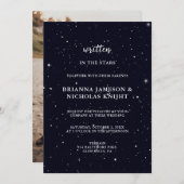 Geschreven in de Stars Photo Calligraphy Wedding Kaart (Voorkant / Achterkant)