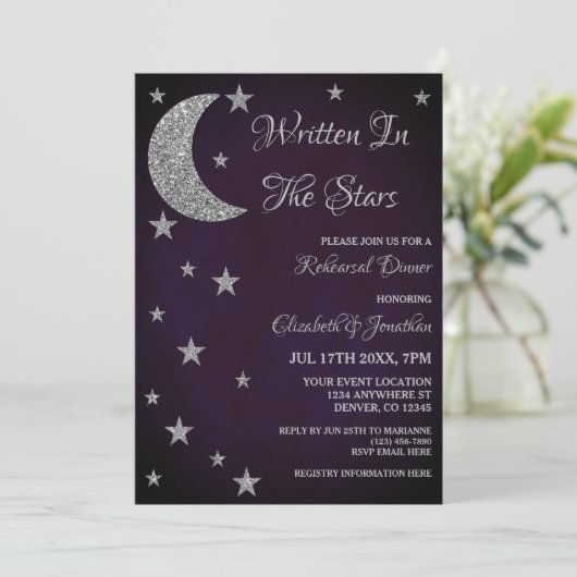 Geschreven in de Stars repetitie diner Kaart (Staand voorkant)