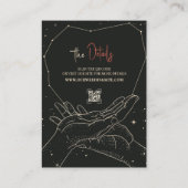 Geschreven in de sterren bruiloft details informatiekaartje (Achterkant)