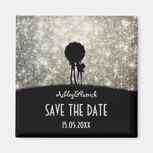 Geschreven in de Sterren Bruiloft Save the Date Magneet (Voorkant)