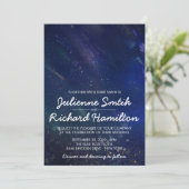 Geschreven in de Sterren Galaxy bruiloft uitnodigi Kaart (Staand voorkant)