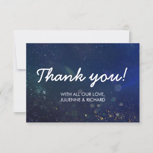 Geschreven in de Sterren Galaxy Wedding Thank You Bedankkaart (Voorkant)