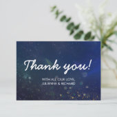 Geschreven in de Sterren Galaxy Wedding Thank You Bedankkaart (Staand voorkant)