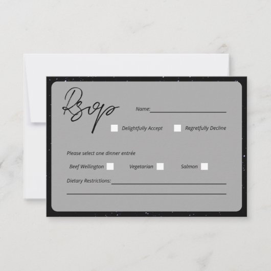 Geschreven in de sterren Huwelijksreactiekaart RSVP Kaartje (Voorkant)