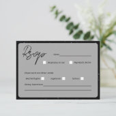 Geschreven in de sterren Huwelijksreactiekaart RSVP Kaartje (Staand voorkant)