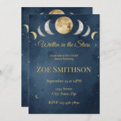 Geschreven in de sterren | Navy & Gouden Hemelse B Kaart (Voorkant / Achterkant)