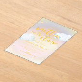 Geschreven in de sterren | Rainbow Baby shower Fro Acryl Uitnodigingen (Laagn)