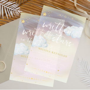 Geschreven in de sterren Regenboog Baby Shower M Acryl Uitnodigingen