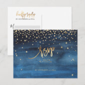Geschreven in de sterren RSVP met maaltijden Aankondigingskaart (Voorkant / Achterkant)