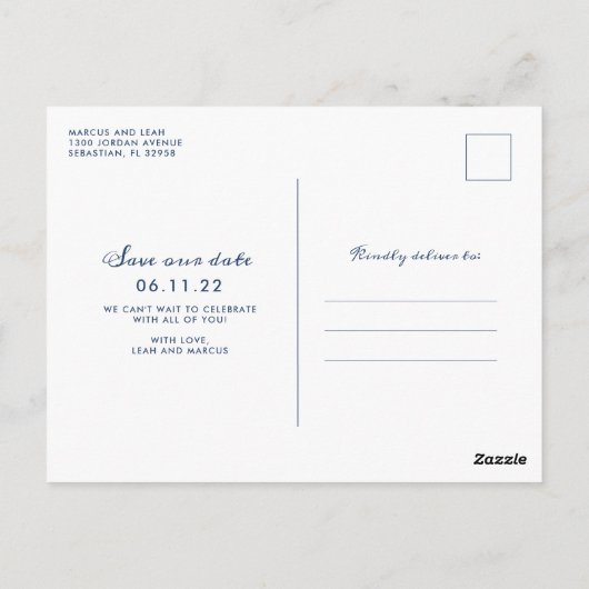 Geschreven in de Sterren Sterrenhemel Save the Dat Briefkaart (Achterkant)