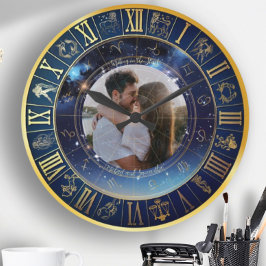 Geschreven in de sterren Voeg je eigen fotowandklo Grote Klok