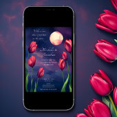 Geschreven in de sterren Volle Maan en Tulpen Brui Kaart