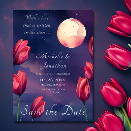 Geschreven in de sterren Volle Maan en Tulpen Brui Save The Date