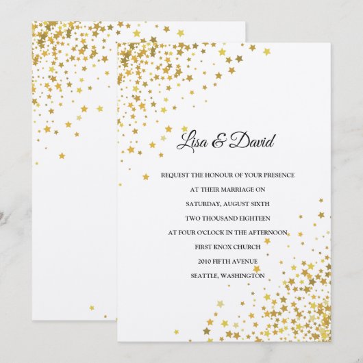 Geschreven in de uitnodiging voor het huwelijk van (Voorkant / Achterkant)