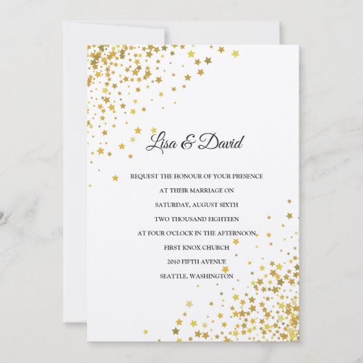 Geschreven in de uitnodiging voor het huwelijk van (Voorkant)