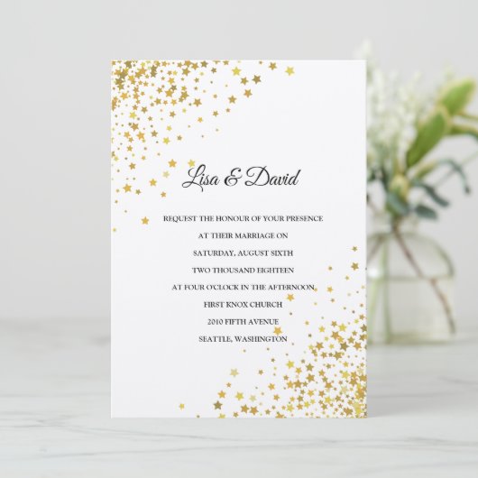 Geschreven in de uitnodiging voor het huwelijk van (Staand voorkant)