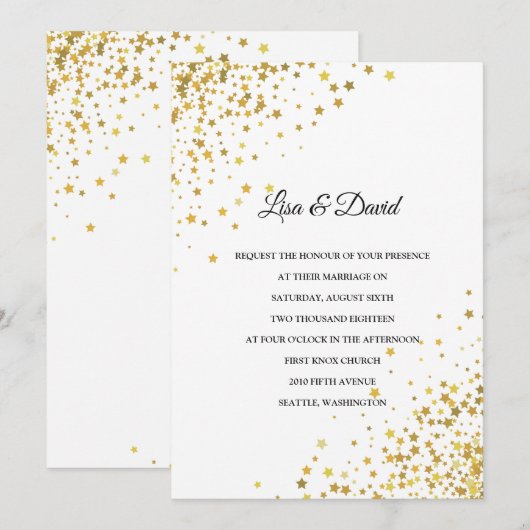 Geschreven in de uitnodiging voor het huwelijk van (Voorkant / Achterkant)