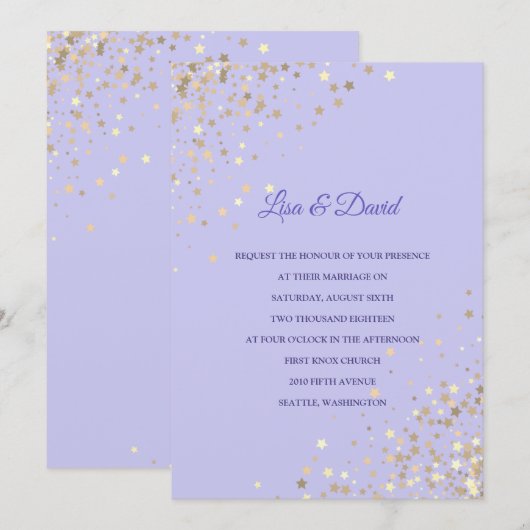 Geschreven in de uitnodiging voor het huwelijk van (Voorkant / Achterkant)