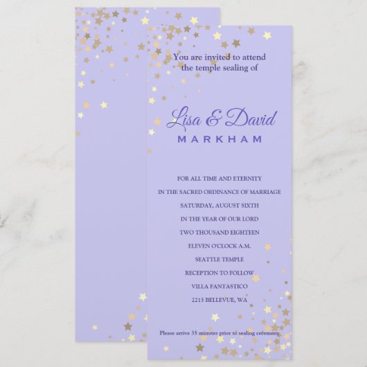 Geschreven in de uitnodiging voor het ontvangen va (Voorkant / Achterkant)