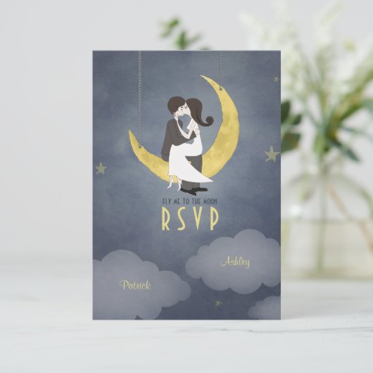 Geschreven in de uitnodiging voor RSVP-weddenschap (Staand voorkant)