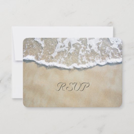 Geschreven in de Zand Beach Wedding RSVP (Voorkant)