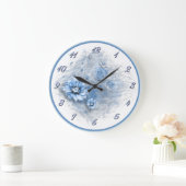 Geschreven in Floral Blue Wall klok (Huis)
