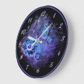 Geschreven in Floral Night Glow Blue Wall klok (Hoek)