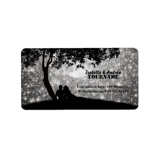 Geschreven in het Etiket van het Adres van Sterren (Voorkant)