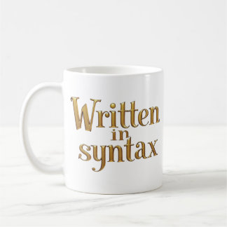Geschreven in Syntax – Elegante Gouden Programmeur Koffiemok