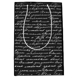 Geschreven Lettering Cursief Zwart Wit Schrijver Medium Cadeauzakje