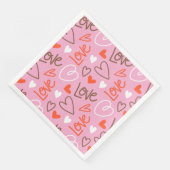 Geschreven Liefde Harten Papier servet (Hoek)