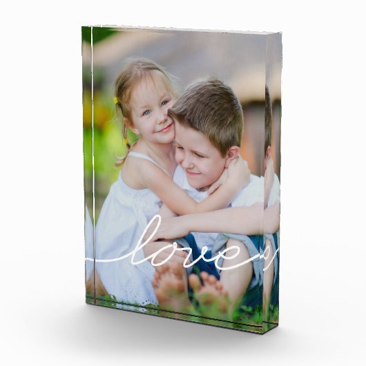 Geschreven liefdesgepersonaliseerde acrylfotoblokk fotoblokken (Rechts)