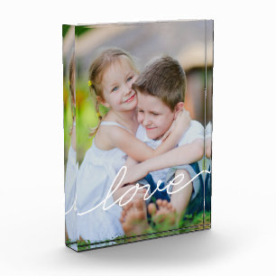 Geschreven liefdesgepersonaliseerde acrylfotoblokk fotoblokken