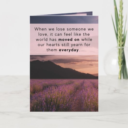 Geschreven Memory Grief Sympathy Card - Paarse zon Kaart (Voorkant)