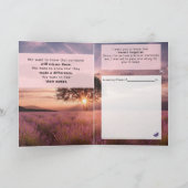 Geschreven Memory Grief Sympathy Card - Paarse zon Kaart (Binnen)